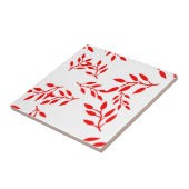 Leaf Pattered Ceramic Tile Tegeltje (Zijkant)