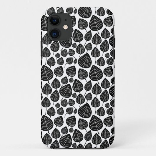 Leaf Pattern 02 - Black on White Case-Mate iPhone Case (Achterkant)