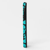 Leaf Pattern 02 - Cyaan op Black Case-Mate iPhone Case (Achterkant/links)