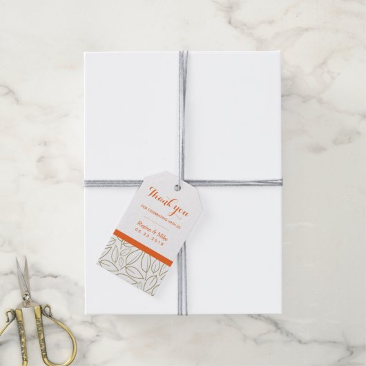 Leaf Pattern Bedankt voor je bruiloft Gift Label Cadeaulabel (Met Touw)