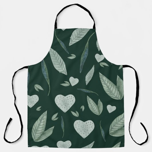Leaf Pattern Botanical Boho Keuken Schort (Voorkant)