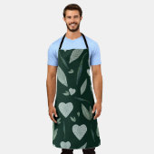 Leaf Pattern Botanical Boho Keuken Schort (Gedragen)