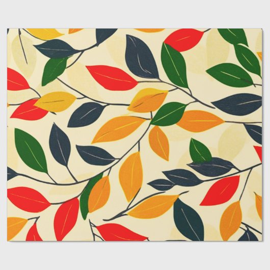 Leaf Pattern Cadeaupapier (Vlak)
