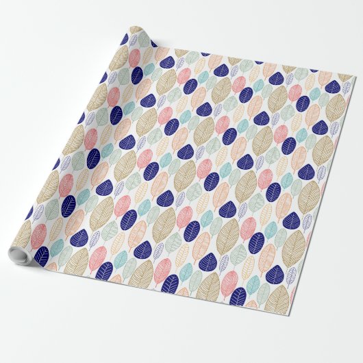 Leaf Pattern - Colors 01 Cadeaupapier (Uitgerold)