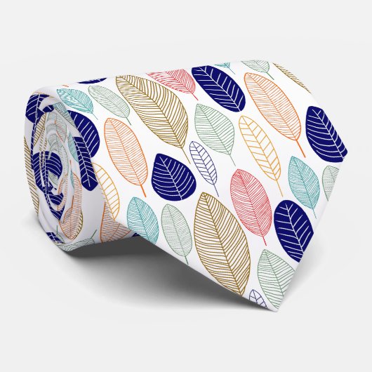 Leaf Pattern - Colors 01 Stropdas (Opgerold)