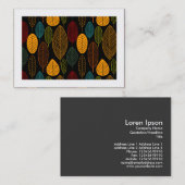 Leaf Pattern - Colors (Bordered) Visitekaartje (Voorkant / Achterkant)