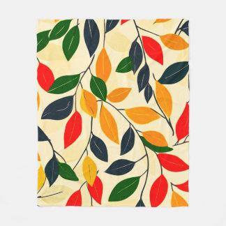 Leaf Pattern Fleece Deken
