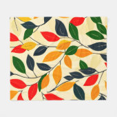 Leaf Pattern Fleece Deken (Voorkant (Horizontaal))