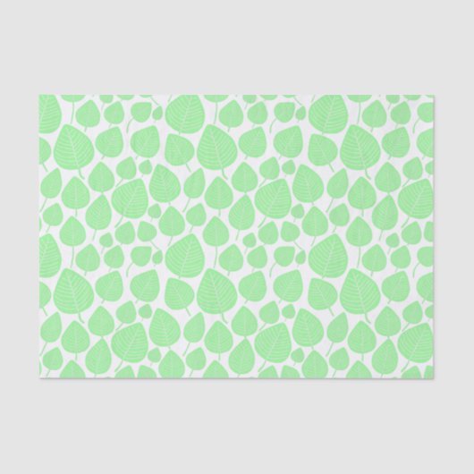 Leaf Pattern - Mint Green Tissuepapier (Voorkant)