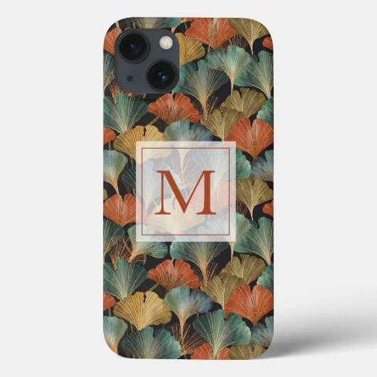 Leaf Pattern Personalize Initiaal Case-Mate iPhone Case (Achterkant)