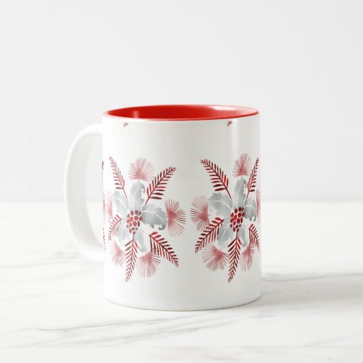 LEAF PATTERN.PNG MOK met tweetone KOFFIE (Voorkant links)