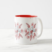 LEAF PATTERN.PNG Tweekleurige KOFFIEBEEKER Koffiemok (Voorkant rechts)