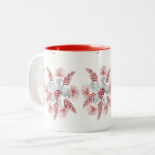 LEAF PATTERN.PNG Tweekleurige KOFFIEBEEKER Koffiemok (Voorkant links)