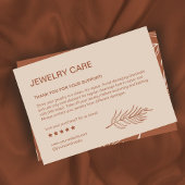 Leaf Pattern Product Jewely Care Hartelijk dank Visitekaartje