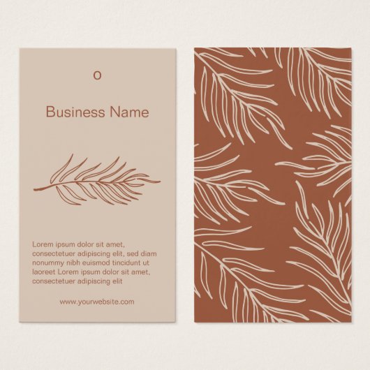 Leaf Pattern Product Logo Hang Label Card Visitekaartje (Voorkant /achterkant)