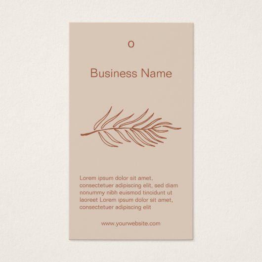 Leaf Pattern Product Logo Hang Label Card Visitekaartje (Voorkant)