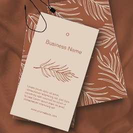 Leaf Pattern Product Logo Hang Label Card Visitekaartje
