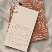 Leaf Pattern Product Price Logo Hang Label Card Visitekaartje