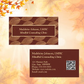 Leaf Pattern Psychologist  Counselor QR Code Visitekaartje