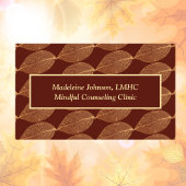 Leaf Pattern Psychologist  Counselor QR Code Visitekaartje