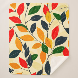 Leaf Pattern Sherpa Deken