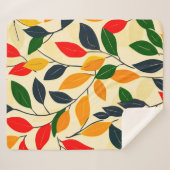 Leaf Pattern Sherpa Deken (Voorkant (horizontaal))