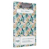 Leaf Pattern Small Business Name Logo Klembord (Rechts)