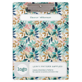 Leaf Pattern Small Business Name Logo Klembord