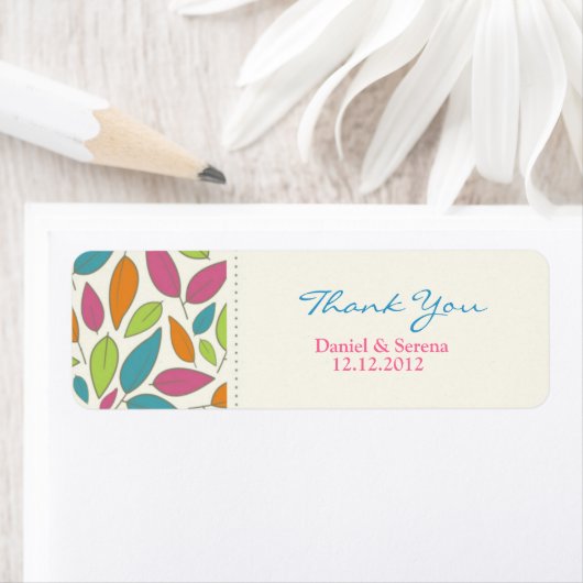 Leaf Pattern Weddenschap Bedankt voor het cadeaula Etiket (Insitu)