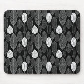 Leaf Pattern - White on Black Muismat (Voorkant)