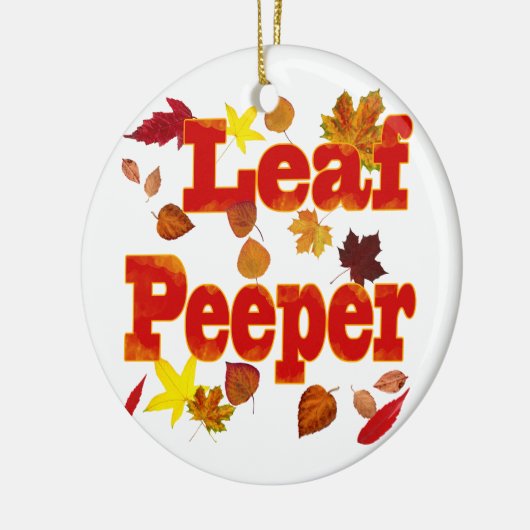 Leaf Peeper Keramisch Ornament (Links)