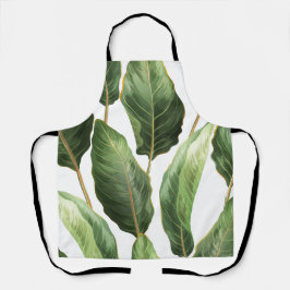 Leaf Print Apron Schort