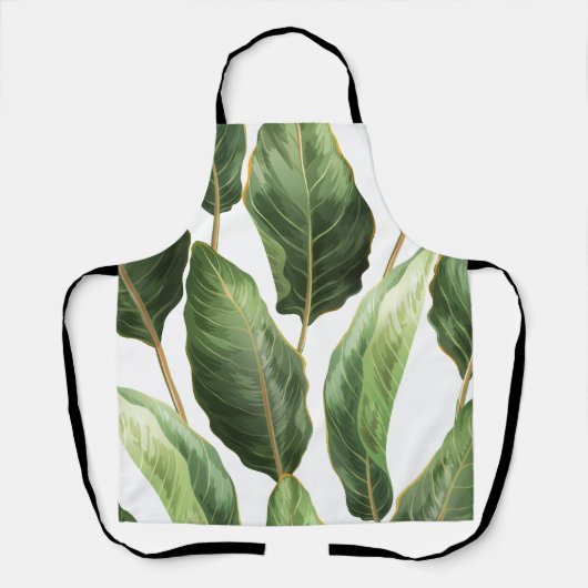 Leaf Print Apron Schort (Voorkant)