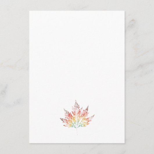 Leaf print sinaasappel vrijgezellenfeest bingo spe informatiekaartje (Achterkant)