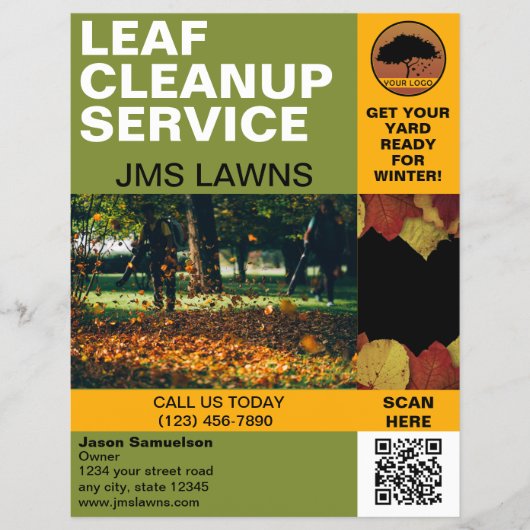 Leaf Raking and Cleanup Flyer (Voorkant)