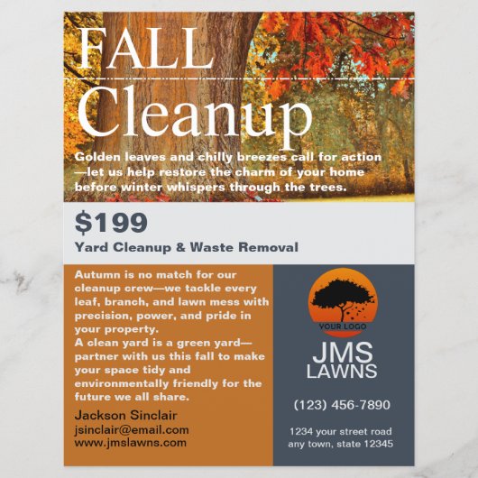 Leaf Raking and Cleanup Flyer (Voorkant)