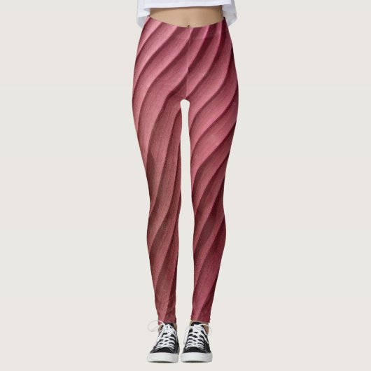 Leaf Red Diagonal Leggings (Voorkant)