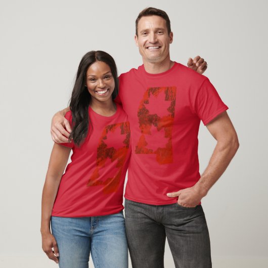 Leaf Red State Of Mississippi With Black Backgroun T-shirt (Unisex)