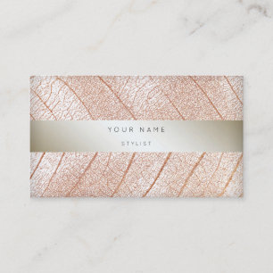 Leaf roze Rose Gold parelvormig fragment Visitekaartje