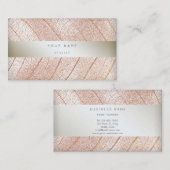 Leaf roze Rose Gold parelvormig fragment Visitekaartje (Voorkant / Achterkant)