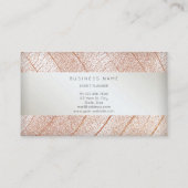 Leaf roze Rose Gold parelvormig fragment Visitekaartje (Achterkant)