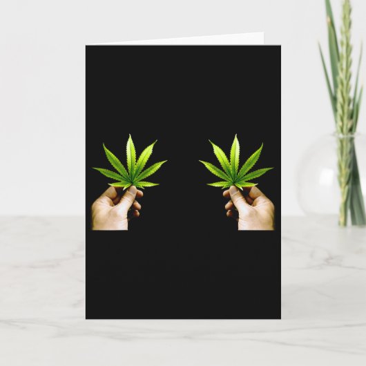 Leaf S Borst Funny Pot Wiet Bladeren Kerstmis Biki Kaart (Voorkant)