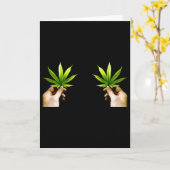 Leaf S Borst Funny Pot Wiet Bladeren Kerstmis Biki Kaart (Gele Bloem)