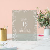 Leaf Sage Green Elegant Monogram Tafelnummer Acryl Bord (Huwelijk)