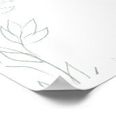 Leaf Sage Green Elegant Monogram Trouwstoelen Poster (Hoek)