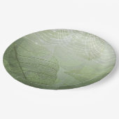 Leaf Sage Green Silver Glitter Fantasy Papieren Bordje (Gekanteld)