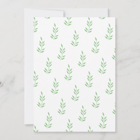 Leaf Salie Groen Monogram Minimale Bruiloft 2024 Kaart (Achterkant)