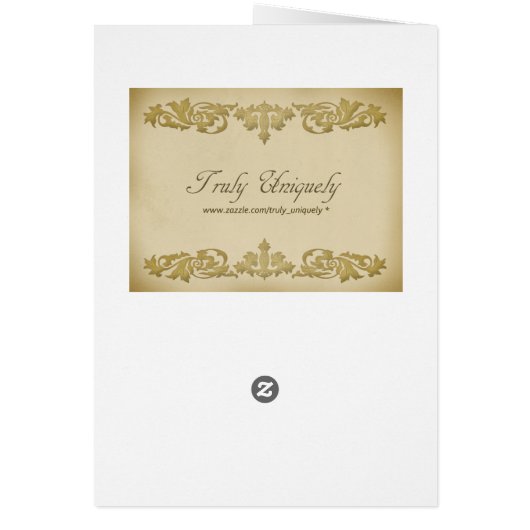  Leaf Scroll Style Wedding Menu in Beige (Achterkant)