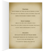 Leaf Scroll Style Wedding Menu in Beige (Binnen (Rechts))