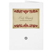 Leaf Scroll Style Wedding Menu in Bourgogne (Achterkant)